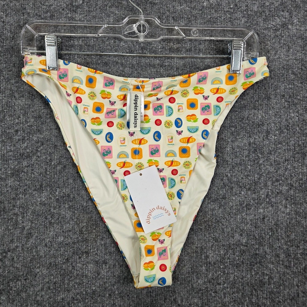 Dippin Daisy's Women's Cheeky Bikini Bottom Tropical High Cut Anthropologie L
